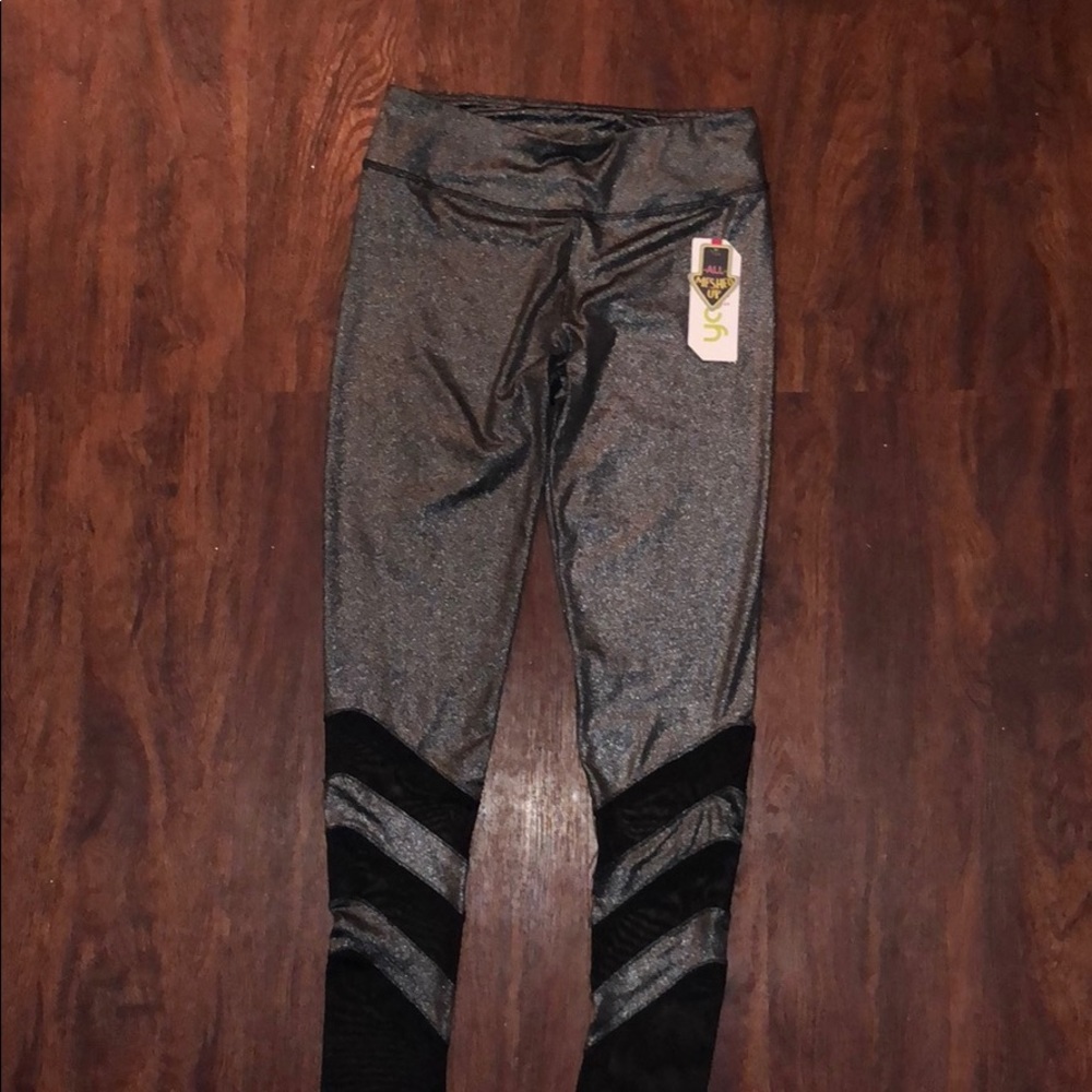 Yado Sparkly Silver and Mesh Leggings